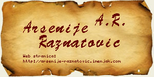 Arsenije Ražnatović vizit kartica